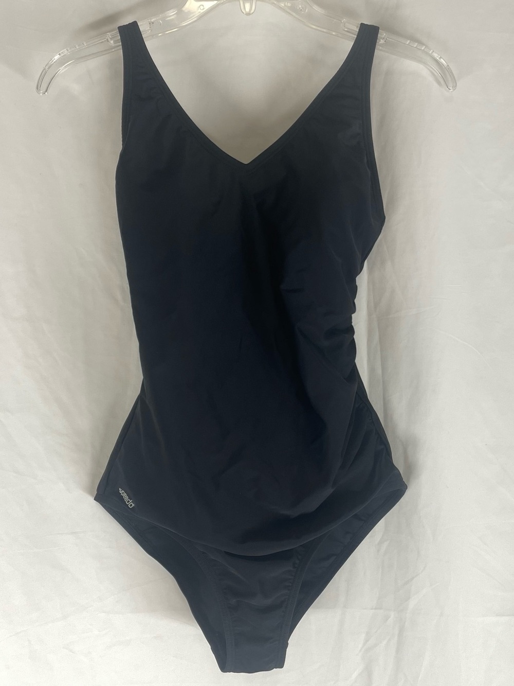 Speedo Black V-Neck Women's One-Piece Swimsuit- 8